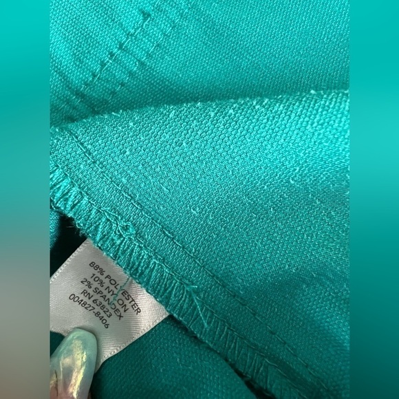 Christopher & Banks Spring Emerald Corduroy Silver Accent Zip Up Jacket Size P/L - Picture 11 of 15